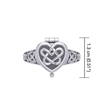 Celtic Heart Silver Poison Ring TRI2455 - Jewelry